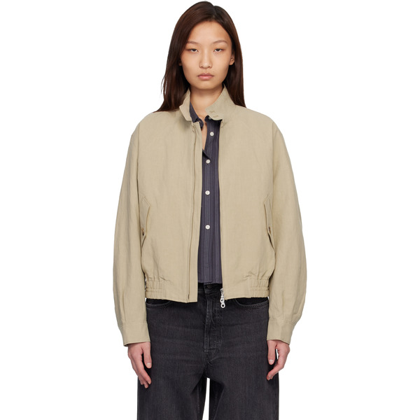 Coor Beige Linen Blend Harrington Jacket 