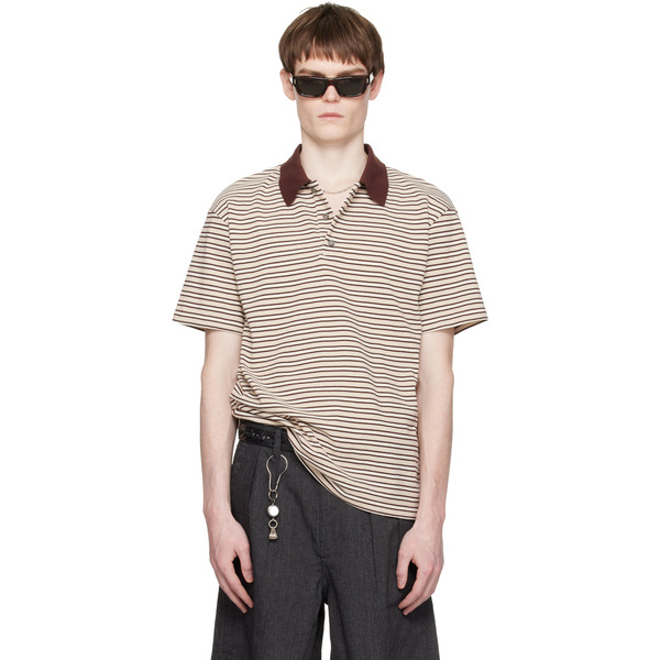 Coor Beige Multi-pin Stripe Polo 