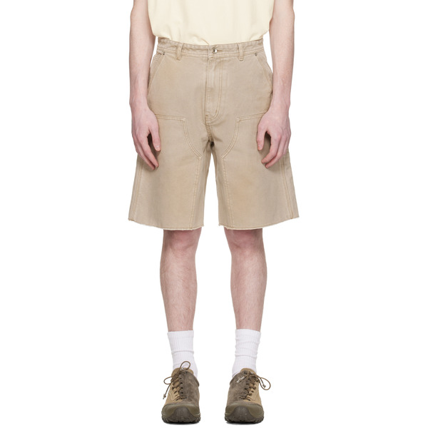  Coor Beige Over Dyed Bermuda Double Knee Shorts 