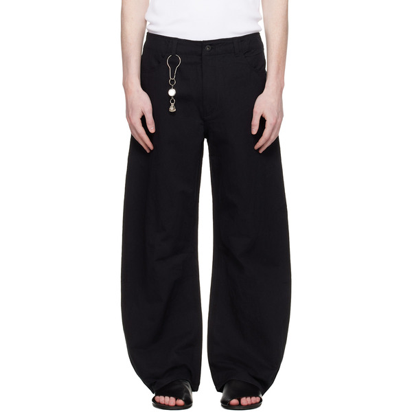  Coor Black Deep Curved Cotton Blend Trousers 