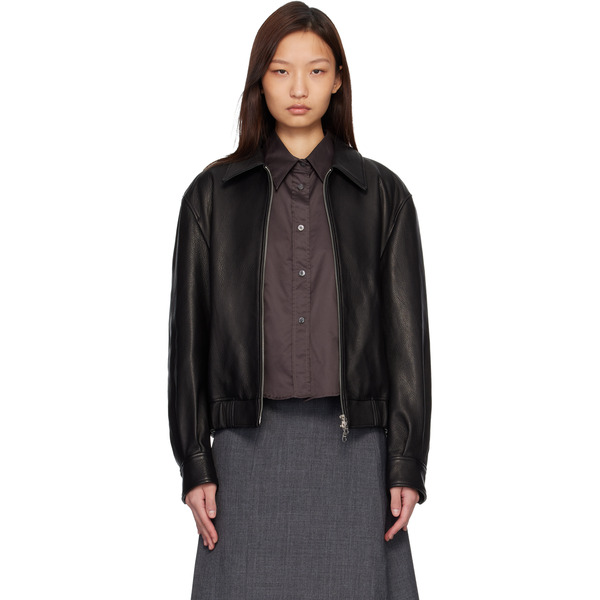 Coor Black Goatskin Blouson Jacket 