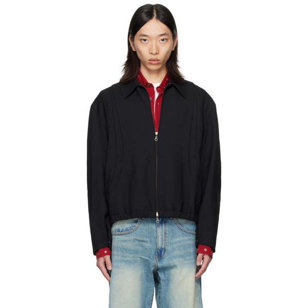  Coor Black Wool Blouson Jacket 