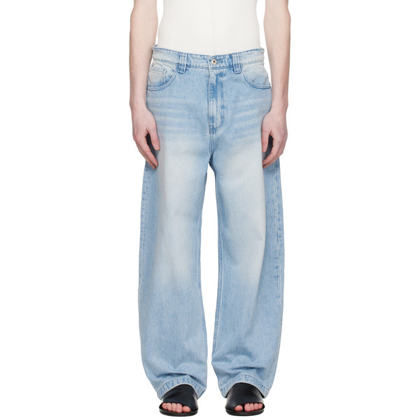  Coor Blue Washed Baggy Fit Jeans 