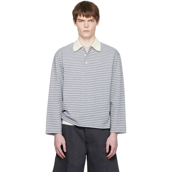  Coor Gray Multi-stripe Pique Polo 