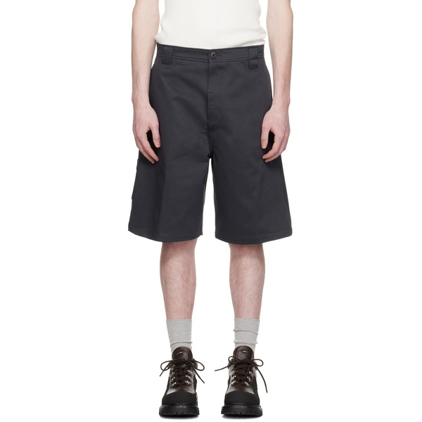  Coor Navy Cotton Blend Stitch Pointed Bermuda Shorts 