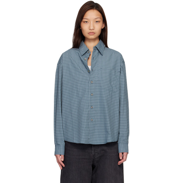  Coor Navy Micro Ombre Check Shirt 