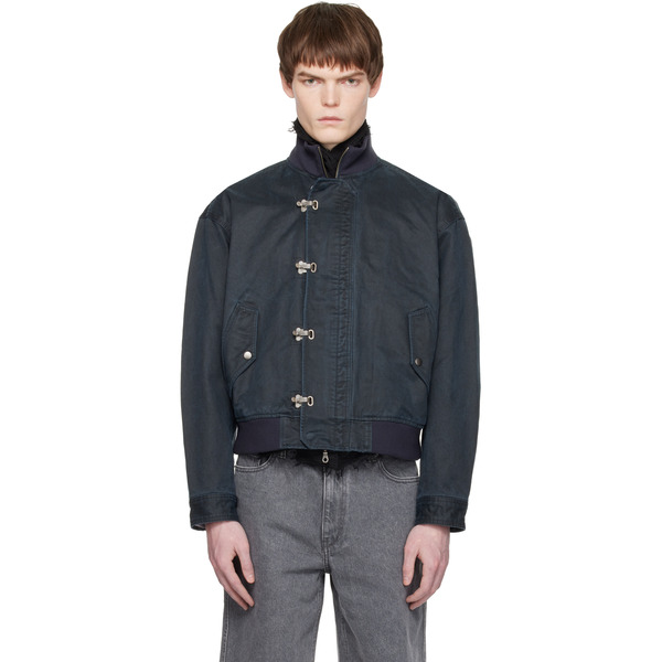  Coor Navy Washed Deck Hook Lip Bomber Jacket 