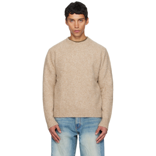  Coor Pink Hairy Alpaca-blend Crewneck Sweater 