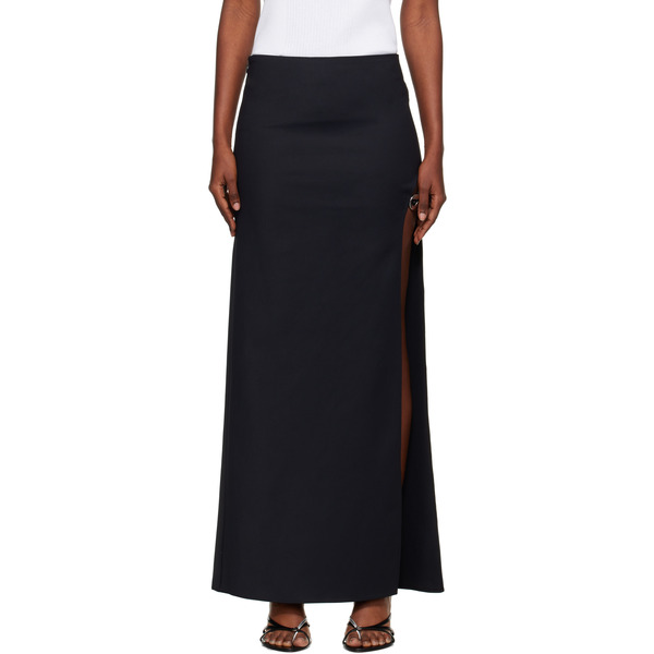  Coperni Black Garter Belt Maxi Skirt 