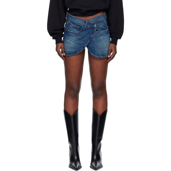  Coperni Blue Wrap Denim Miniskirt 