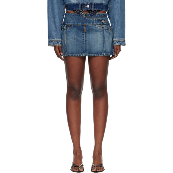  Coperni Blue Yoke Denim Miniskirt 