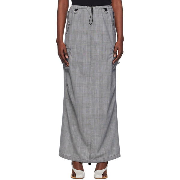  Coperni Gray Tailored Cargo Maxi Skirt 