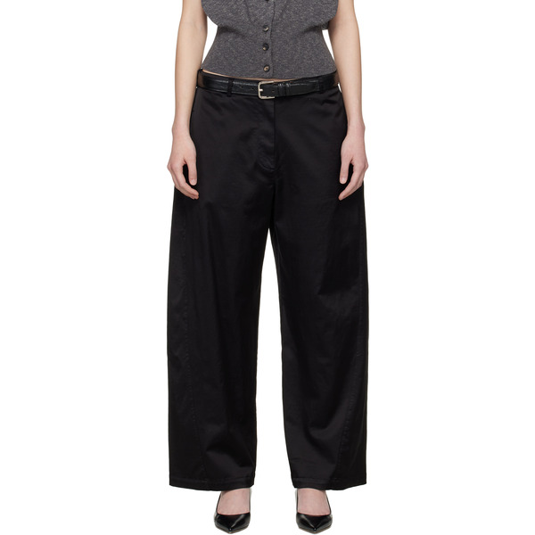  Cordera Black Satin Straight Trousers 