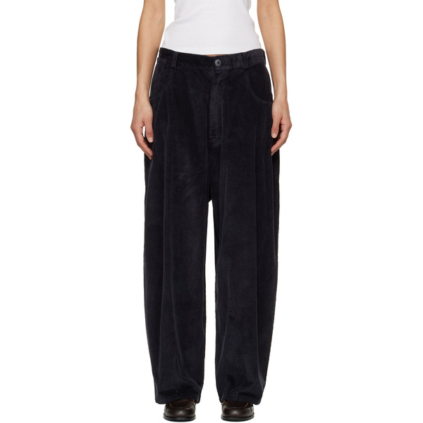  Cordera Navy Corduroy Baggy Trousers 