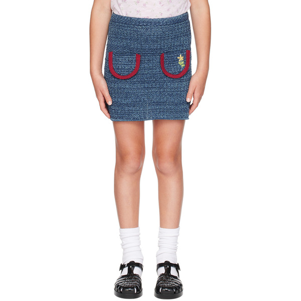 Cormio Kids Blue Embroidered Skirt 