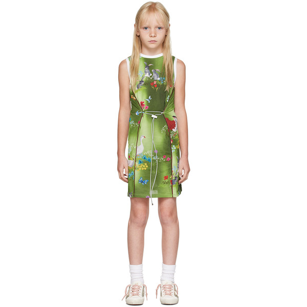  Cormio Kids Green Printed Dress 