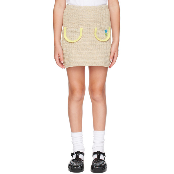  Cormio Kids Tan Embroidered Skirt 