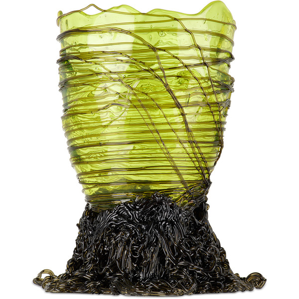  Corsi Design Yellow & Gray Medium Spaghetti Vase 