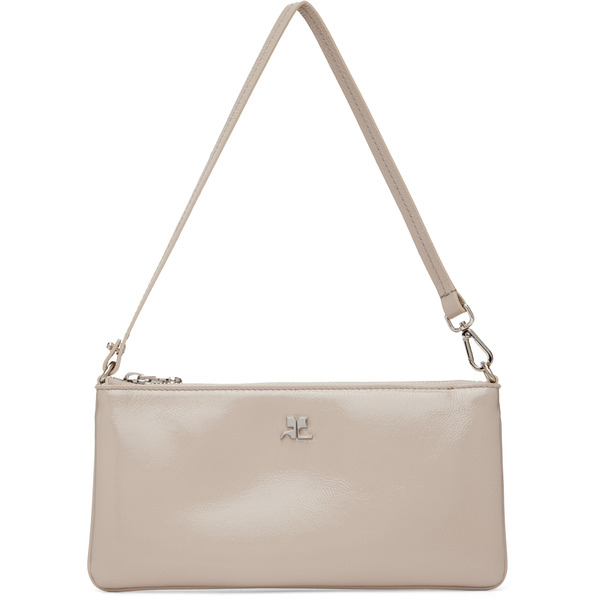  Courrèges Beige Zipped Naplack Pouch 