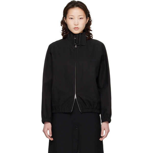  Courrèges Black Buckle Zipped Bomber Jacket 