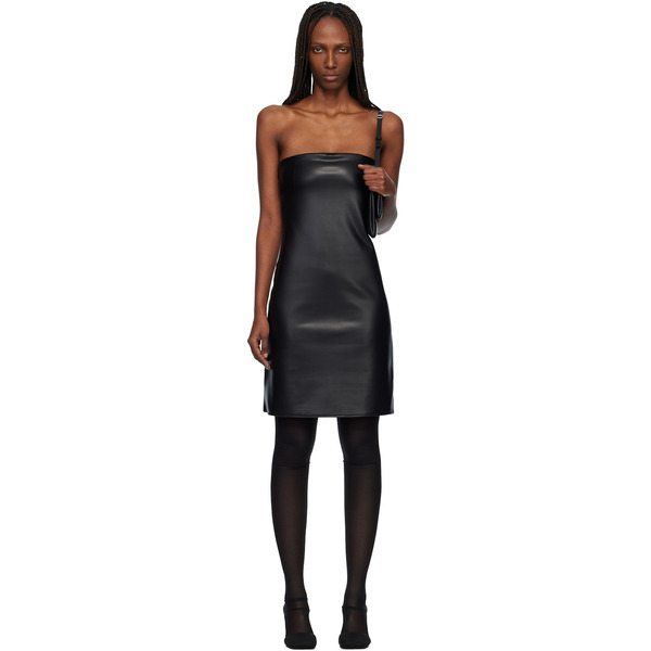 Courrèges Black Bustier Lingerie Faux-leather Minidress 