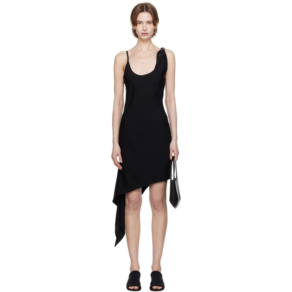  Courrèges Black Scarf Midi Dress 
