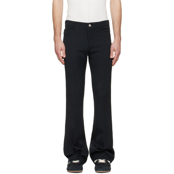  Courrèges Black Signature 70's Bootcut Trousers 