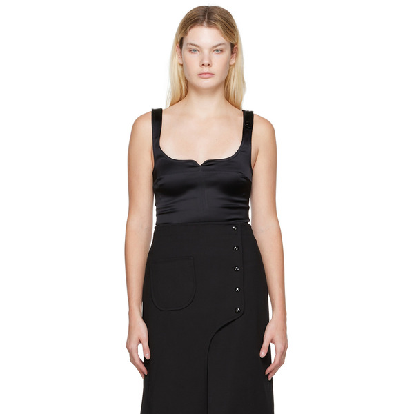  Courrèges Black Square Tank Top 