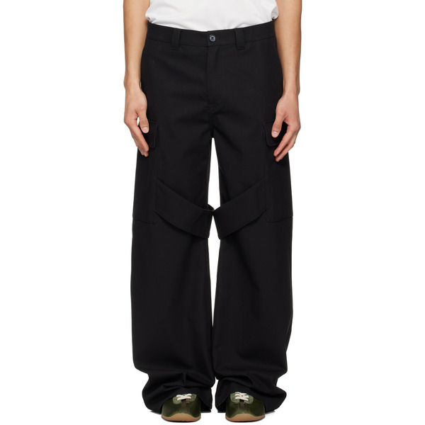  Courrèges Black Utility Chaps Cotton Trousers 