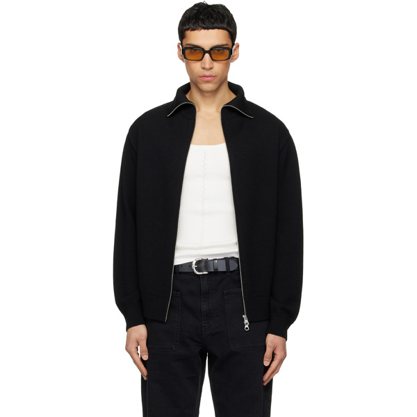  Courrèges Black Zipped Wool Cardigan 
