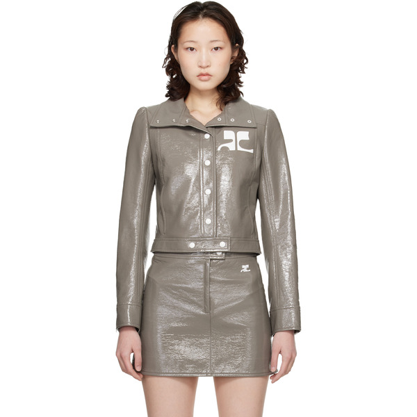  Courrèges Gray Reedition Vinyl Jacket 