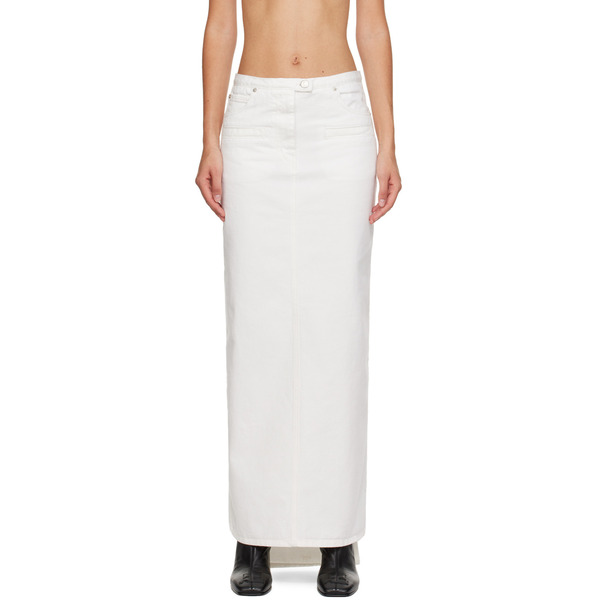  Courrèges White Seven-pocket Denim Maxi Skirt 