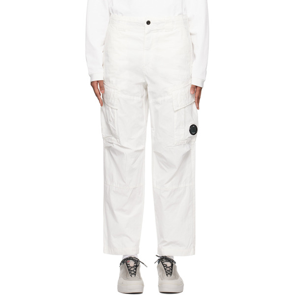  C.p. Company White Lens Cargo Pants 