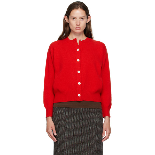  &daughter Red Ada Crewneck Cardigan 
