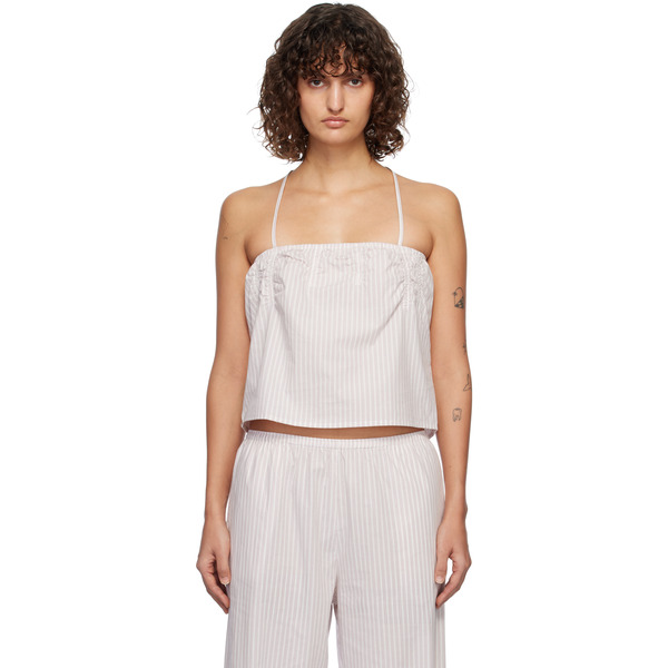  Deiji Studios White & Pink Tube Top 