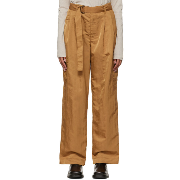  Deveaux New York Tan Cinch Belt Trousers 