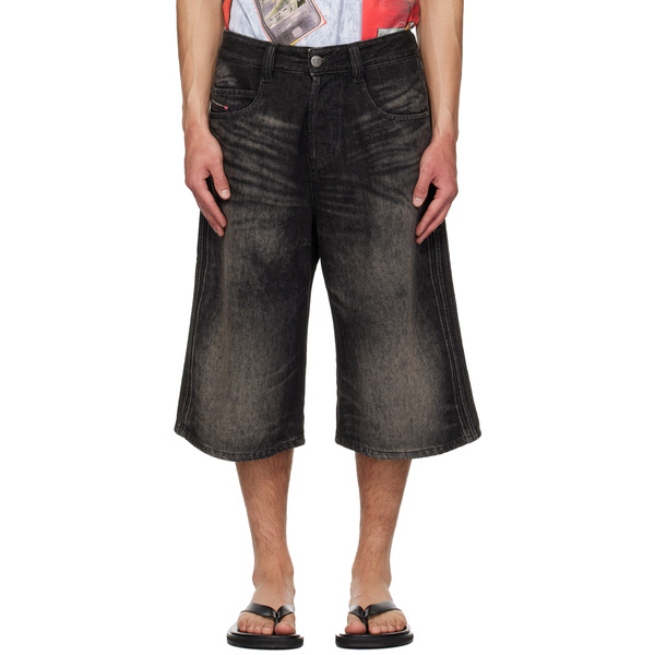  Diesel Black D-enim-m-short-s Denim Shorts 