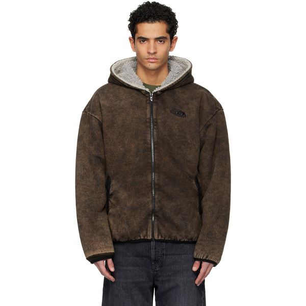  Diesel Brown & Beige S-bryan Reversible Jacket 