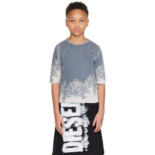  Diesel Kids Blue Jacquard T-shirt 