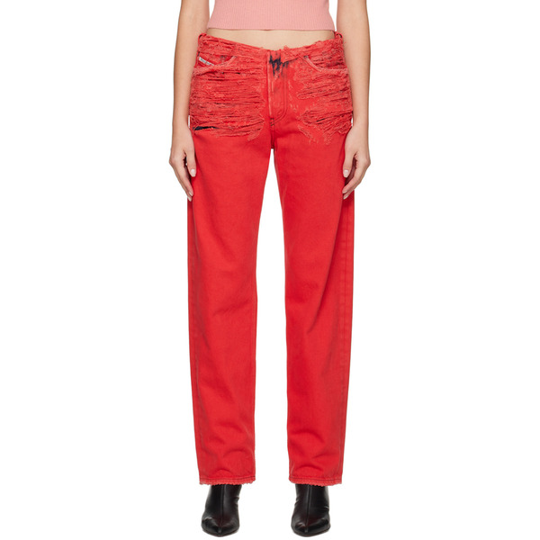  Diesel Red Destroyed Jeans 