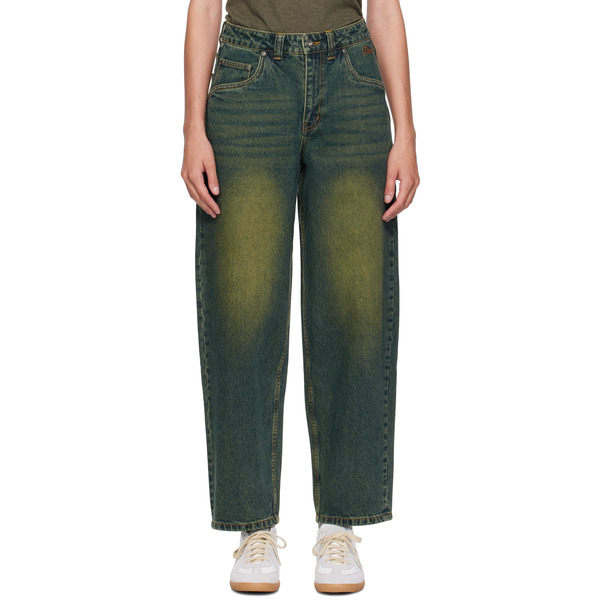  Dime Blue & Green Baggy Jeans 