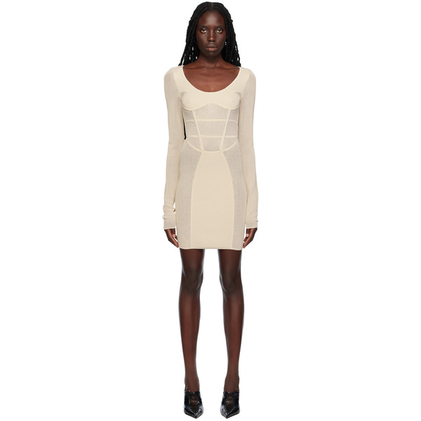  Dion Lee Beige Semi-sheer Minidress 