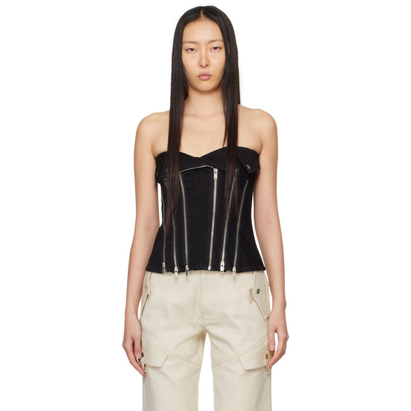  Dion Lee Black Biker Denim Camisole 