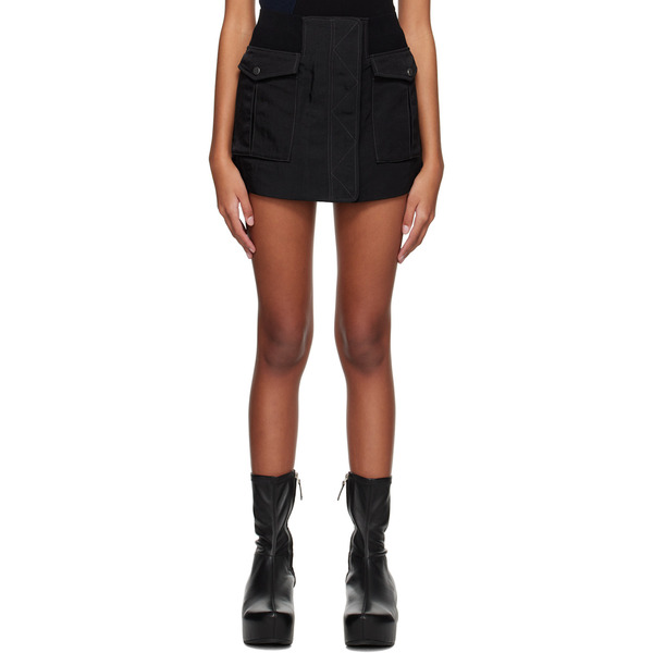  Dion Lee Black Bomber Miniskirt 
