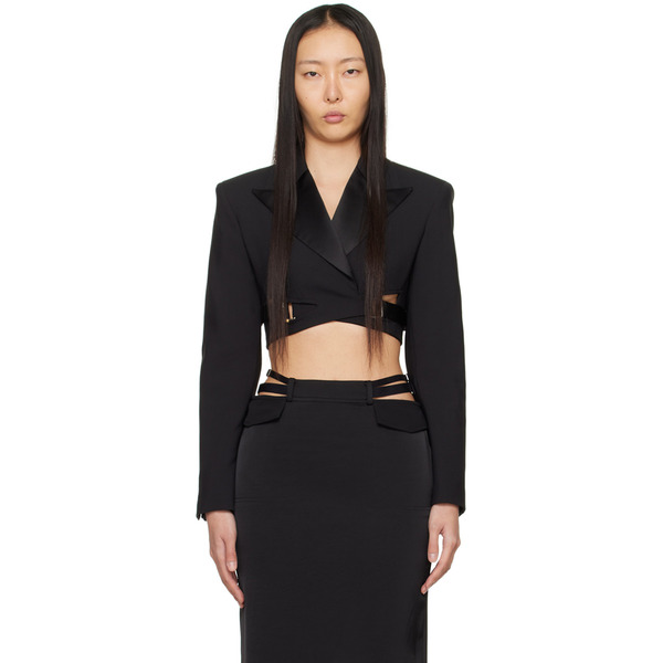  Dion Lee Black Interlock Tuxedo Blazer 