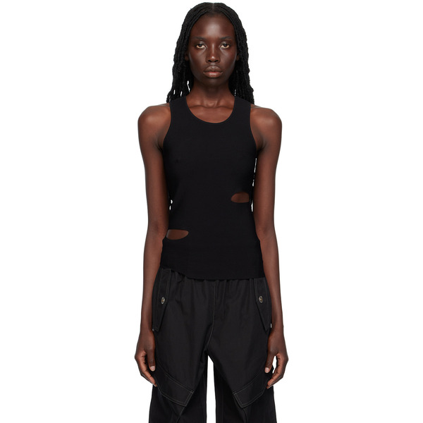  Dion Lee Black Slit Tank Top 