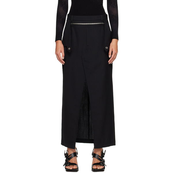  Dion Lee Black Zip Midi Skirt 