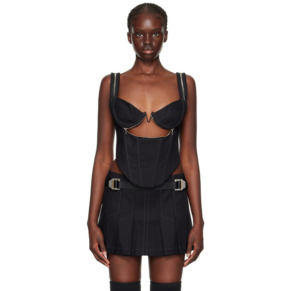  Dion Lee Black Zip Underwire Tank Top 