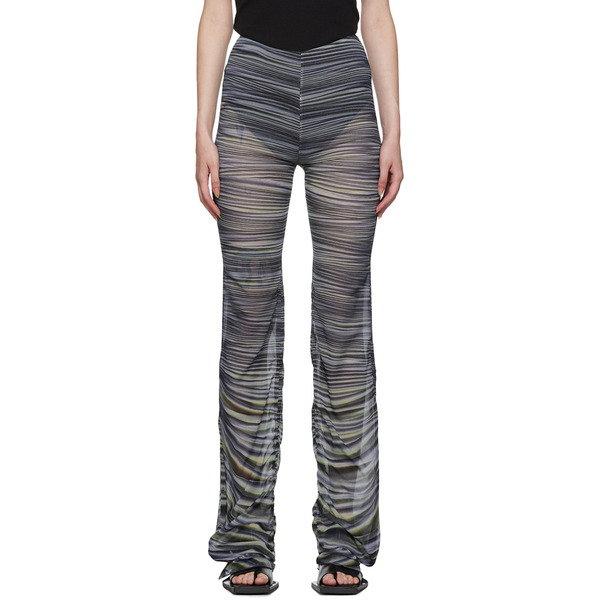  Dion Lee Blue Drape Print Gather Pants 