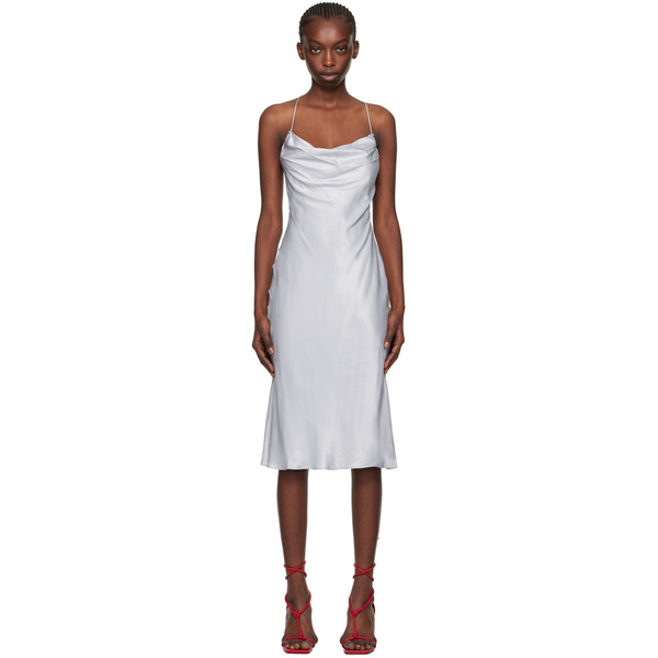  Dion Lee Blue Rivet Cowl Midi Dress 